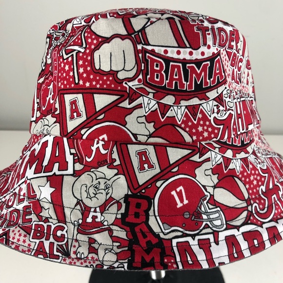 Pop Art Graffiti Bucket Hat of Alabama Roll Tide Fabric NWT Handmade Reversible - Picture 2 of 8